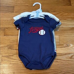 Duck duck goose Navy Baseball‎ League Baby Onesie set of 3